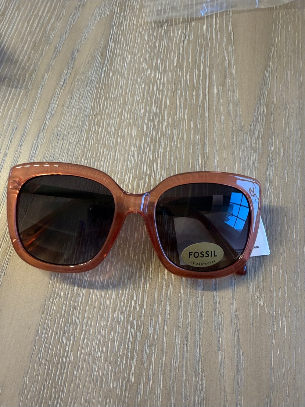 Fossil Women's Square Sunglasses in Translucent Brown